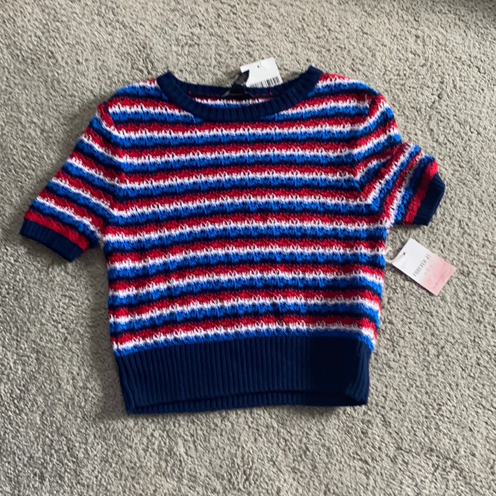 red white blue crochet top forever 21 ❤️🤍💙